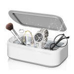 Ultraheli ehete puhastusvahend, 640 ml 48 kHz 40 W kaasaskantav professionaalne ultrahelipuhastusvahend ehete prillide ja kellade pardlipeade hambaproteeside puhastamiseks European Plug valge