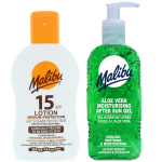 Malibu spf15 veekindel palsam 200ml + aaloegeel peale p&auml;evitamist 200ml