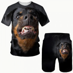 Husky Dogs T-s&auml;rgid L&uuml;hikesed p&uuml;ksid Komplektid Loomade 3D Print Meeste Spordidressid Mood Suurem&otilde;&otilde;tmelised l&uuml;hikeste varrukatega T-s&auml;rk P&uuml;ksid Komplekt &Uuml;likonnad Riietus 6XL