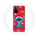 &Uuml;mbris Xiaomi Redmi Note 11s 5G Stitch Snow jaoks Merry Christmas Red Background