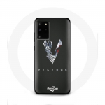 &Uuml;mbris Samsung Galaxy S11 Plus Vikings Series 6. hooaja logoga V M&otilde;&otilde;gahall must taust