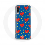 Coque pour Samsung Galaxy A70 BTS Bangtan Gar&ccedil;ons BT21 TATA de V Fond Bleu