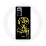 Coque pour Xiaomi Redmi Note 10 Pro Cobra Kai Logo Jaune Fond Noir Affiche S&eacute;rie