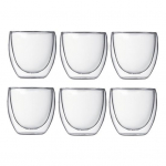 6 tk 80 ml 2,7 untsi klaasist kahekordse seinaga soojusisolatsiooniga espressotee tass 6pcs