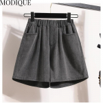 MODIQUE Kevadsuvi Suures suuruses uued naiste lahtised p&otilde;hilised elastsed A-joon k&otilde;rge v&ouml;&ouml;kohaga laia s&auml;&auml;rega l&uuml;hikesed teksad Naiste vabaaja teksap&uuml;ksid l&uuml;hikesed p&uuml;ksid L sinine