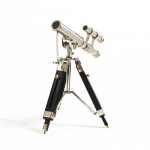 34 cm messingist teleskoobi statiivi alus Kahe silindriga nikliga viimistletud teleskoop puidust alus