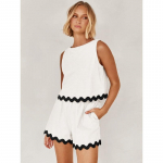 Urban Style vabaaja aluss&auml;rk l&uuml;hikesed p&uuml;ksid Kaheosalised naiste kevadised naiste &uuml;likonnad k&otilde;rge klassiga S valge