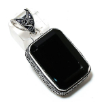 Natural Black Spinel Gemstone Handmade 925 Sterling Silver Pendant 1.97 e5j81