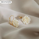 1 paar Prantsuse valge kameelia ripatsk&otilde;rvar&otilde;ngad naiste suvised elegantsed esmaklassilised kuldsed ripatsk&otilde;rvar&otilde;ngad peoehted kuld