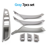 Vasakpoolse rooliga auto sisek&uuml;lje k&auml;etoe uksek&auml;epideme paneeli siseviimistluse katte komplekt BMW 5. seeriale F10 F11 F18 520i 523i 525i 528i 535i Black 7PCS Set gray