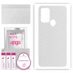 apgo Protective Skin Sticker for the back compatible with ZTE Blade A53 Pro, Wrap Film, Foil, Vinyl - Pattern Transparent Carbon