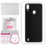 apgo Protective Skin Sticker for the back compatible with Blackview A60 Plus, Wrap Film, Foil, Vinyl - Pattern Carbon Black