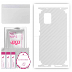 apgo Protective Skin Sticker for the back+sides compatible with Xiaomi Mi 10 Lite 5G, Full Wrap Film, Foil, Vinyl - Pattern Transparent Carbon