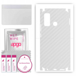 apgo Protective Skin Sticker for the back+sides compatible with Tecno Spark 5, Full Wrap Film, Foil, Vinyl - Pattern Transparent Carbon