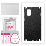 apgo Protective Skin Sticker for the back+sides compatible with Samsung Galaxy M31s, Full Wrap Film, Foil, Vinyl - Pattern Black Honeycomb