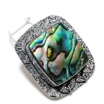 Natural Abalone Shell Gemstone 925 Sterling Silver Jewelry Pendant 1.77 u4v28
