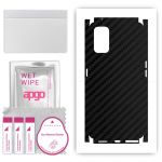 apgo Protective Skin Sticker for the back+sides compatible with Realme X7, Full Wrap Film, Foil, Vinyl - Pattern Carbon Black