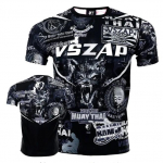 Poks Muaythai kickboxing maadlus MMA UFC T-s&auml;rk Meeste suvine Quick Dry Material Art l&uuml;hikeste varrukatega topp vabaaja O-kaelusega Fitness lahtine pullover M