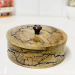 19,812 cm mangopuidust naturaalse v&auml;limusega pragunenud Chapati karp, pajaroog, kuumapott Roti kast, Chapati Dabba, puidust rotikarp, kuum pakend k&ouml;&ouml;gi kinkeeseme jaoks