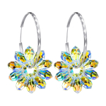 925 Sterling H&otilde;be Hoop K&otilde;rvar&otilde;ngad s&auml;delevate vikerkaareliste karikakratega ja Aurora Borealis Austria kristallidega Ehted