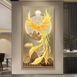 Uus hiina stiilis luksuslik kuldne f&ouml;&ouml;niksi l&otilde;uendimaal Fengshui loomapaabulind veranda elutoa sisekujunduseks ilma raamita Cuadros 60x120cm Unframed
