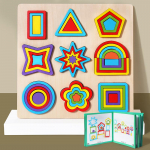 Puidust geomeetrilised kujundid V&auml;rvilised Montessori m&otilde;istatused Kognitiivsed 3D V&auml;ikelapsed Hariduslaud Matemaatika Sorteerimism&auml;ngud Laste m&auml;nguasjad