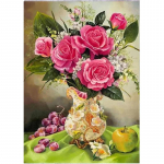 DIY Teemantmaali Lilled Ristpistes Komplekt Mosaiik Art Teemantmaal T&auml;isringi teemant Kodukaunistus Round 20x30cm