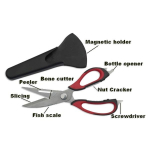 Ciseaux de cuisine multifonction 7 en 1 avec &eacute;tui aimant&eacute;