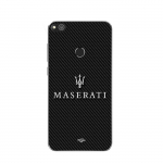 Coque Maniacase pour Huawei P8 Lite 2017 maserati blanc fond carbonne