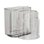 L&auml;bipaistev vannitoa hambaharjahoidja tassiga, seinale paigaldatav, l&ouml;&ouml;givaba, kleepuv, libisemiskindel, &uuml;mberp&ouml;&ouml;ratud drenaažidisain, kaks-&uuml;hes l&auml;bipaistev hambapasta