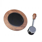 Coffee Bean Wooden Lid Set on Maker Top Bar Walnut with Steam Lever