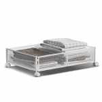 2 pakki Voodialune hoiukonteiner ratastega Multifunktsionaalne Kodu &Uuml;hiselamu M&auml;nguasjad Riided Raamatud Kingad 1 pack valge