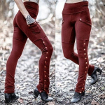 Naiste Casaul Pants Slim Cool Militia p&uuml;kste s&auml;&auml;rised XL punane