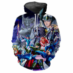 Saint Seiya klassikaline 3D Harajuku prinditud koomiksifilm Anime Lahe mood avangardi meeste naiste pehme ja mugav trendikas kapuutsiga top 2XL