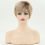 Ladies' brown gold short straight hair 6inch