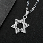 R&otilde;ivad Aksessuaarid Kaelakee Vintage Hexagram Kahepoolne ripats moodne kaelakee