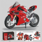 1/12 DUCATI Panigale V4S Corse Kokkupandav versioon Sulamist mootorrattamudel Valatud metallist v&otilde;idus&otilde;idumootorratta mudel Heli ja valgus Laste m&auml;nguasjad Kingitus punane