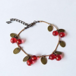 Vintage Boho Red Cherry Beads jalav&otilde;rud Naistele Mood K&auml;ev&otilde;ru Jalaehted 18cm