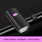 Jalgrattavalgusti 120 dB sarved USB-laadimine Jalgrattatrompet Jalgratta tuled Taskulamp Esilamp MTB maanteel 1200 mAh &ouml;&ouml;s&otilde;idu esituli