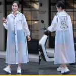 Naiste vihmamantel Veekindel n&ouml;&ouml;p Stiilne pikk jakk vihmamantel 2XL vihmamantel naistele kapuutsiga pluss vihmariietega XL valge