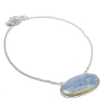 Blue Kyanite Gemstone Handmade 925 Sterling Silver Jewelry Necklace 18 z9i10