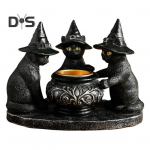 Musta kassi k&uuml;&uuml;nlahoidja vaigust Halloweeni kassid n&otilde;iak&uuml;baraga k&uuml;&uuml;nlahoidja Vintage k&uuml;&uuml;nlahoidja lauaplaadi kaunistus kingitus kassis&otilde;pradele Cat