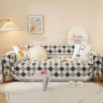 Geomeetria &scaron;enill diivani kate Riidest diivaniteki kate T&auml;is kate Universaalne diivanir&auml;tiku kate Tolmukindel diivanipadja kate 180x130cm