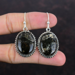 Turritella Agaat Kivist K&otilde;rvar&otilde;ngad Vintage K&otilde;rvar&otilde;ngad 925 Sterling H&otilde;bedast K&otilde;rvar&otilde;ngas Ehtne Turritella Agaat Ehted K&auml;sit&ouml;&ouml;na Valmistatud K&otilde;rvar&otilde;ngad Kingituseks