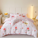 Roosa sea tekikott 4 tk Kawaii taluloomade voodipesukomplekt Armas koomiksifilm Pigs lohukott Mikrofiibrist p&ouml;&ouml;ratav voodikate 150x200cm 4pcs set