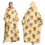 Talvine soe fliisist kapuutsiga hommikumantel naistele 140 cm &uuml;lisuur varrukatega tekk Fliisist soojad kapuutsid Pusad Naiste pusad One Size