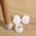 4 tk M&ouml;&ouml;bel Laud Tooli jala jalakatte kate Kaitsja jalgade padjad libisemiskindlad lauatooli jalakatted jalakaitse kate Round shape（4PCS） valge