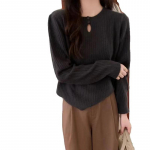 YYFS naiste moe vabaaja s&uuml;gistalvised &uuml;hev&auml;rvilised pikkade varrukatega kampsunid O-kaelusega Size: One Size hall v&auml;rv