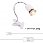 Mustvalge pistikuga klambriga roomajate soojuslamp reguleeritav hanekaelaga akvaariumi paagi soojenduslambid kilpkonnasisaliku mao terraariumi jaoks 110V 50W bulb