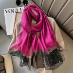 Luksuslik l&auml;ikiv teemantsall, siidist naiste Hijab, pehmed villased r&auml;tikud ja &uuml;mbrised suured &otilde;hukesed sallid Foulard naiste Bufanda uus 75x190cm